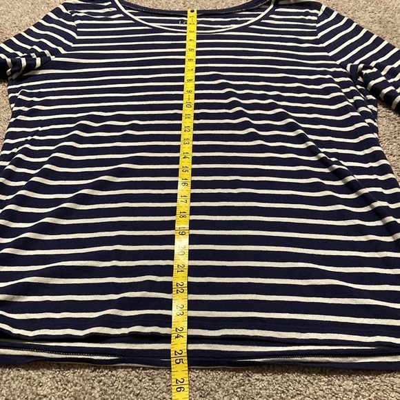 Ann Taylor LOFT Navy and White Striped Long Sleeve Top XL - Picture 14 of 15